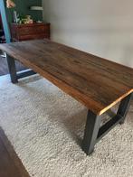 Robuuste eettafel van 80 jaar oude eiken planken, Huis en Inrichting, Tafels | Eettafels, Ophalen, Gebruikt, Eikenhout, 200 cm of meer