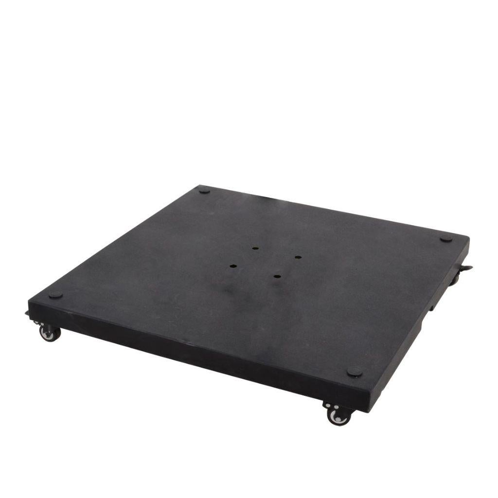 Parasolvoet granietplaat op 4 wielen 90 kg kleur zwart, Ophalen of Verzenden, Nieuw, Minder dan 1 meter, Parasolvoet