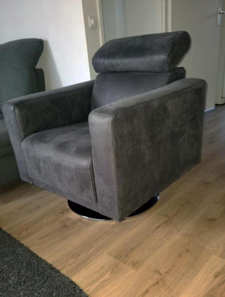 Prachtige relax fauteuil, Huis en Inrichting, Fauteuils, Zo goed als nieuw, Leer, Metaal, 75 tot 100 cm, Minder dan 75 cm, Ophalen