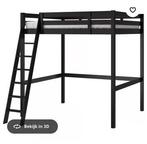 Hoogslaper IKEA zwart, Huis en Inrichting, Slaapkamer | Stapelbedden en Hoogslapers, Ophalen, Hoogslaper, Zo goed als nieuw, Twijfelaar