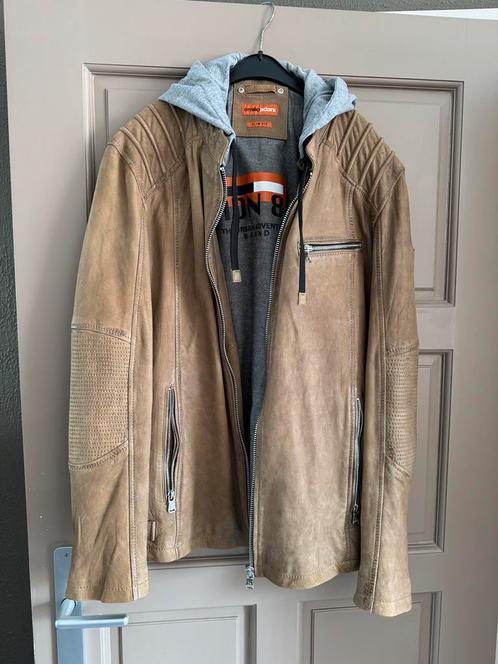 Leren bruine (tussen)jas Emilio Adani maat 54, Kleding | Heren, Jassen | Zomer, Zo goed als nieuw, Maat 52/54 (L), Bruin, Ophalen of Verzenden
