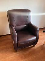 Te Koop : Leren Fauteuil Bruin / Paars Leer Relax Stoel, Ophalen, Minder dan 75 cm, Leer, Zo goed als nieuw
