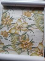 Behang jaren '50 2 rollen bloemenprint, Ophalen of Verzenden, Minder dan 10 m², Wit, Jaren 50