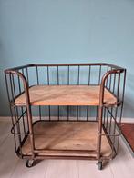 Industriële trolley met houten planken, Ophalen, Gebruikt