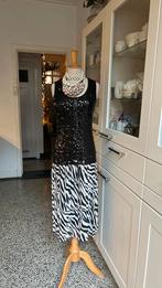 MSCH voile gevoerde wildlife plissé rok, 36/38, 1x gedragen, MSCH, Zwart, Nieuw, Ophalen of Verzenden