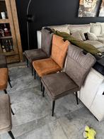 6 Eetkamerstoelen - Cognac, Donkergrijs & Lichtgrijs - Uden, Huis en Inrichting, Stoelen, Ophalen, Gebruikt, Vijf, Zes of meer stoelen