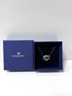 SWAROVSKI Goud dubbel hart ketting, Overige materialen, Met kristal, Ophalen of Verzenden, Zo goed als nieuw