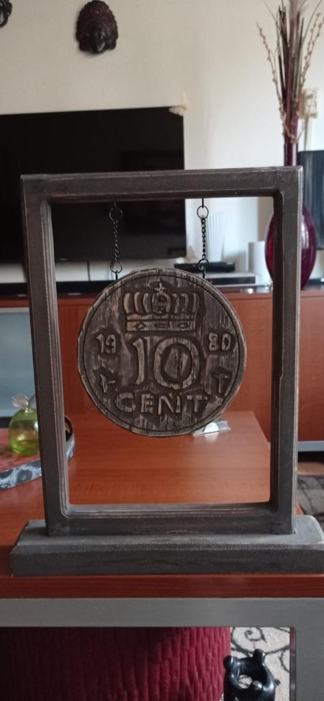 Houten frame/raamdecoratie 2 X Zie tekst., Antiek en Kunst, Curiosa en Brocante, Ophalen of Verzenden