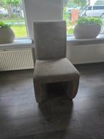 Taupe eetkamerstoelen 6 stuks, Ophalen, Gebruikt, Bruin, Stof