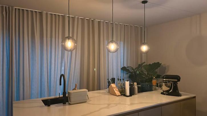 Bolia hanglampen, Huis en Inrichting, Lampen | Hanglampen, Zo goed als nieuw, Minder dan 50 cm, Glas, Ophalen of Verzenden