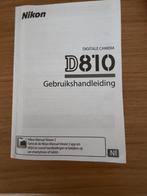 Nikon d810 boekje handleiding!, Ophalen of Verzenden, Zo goed als nieuw, Nikon, Geen optische zoom