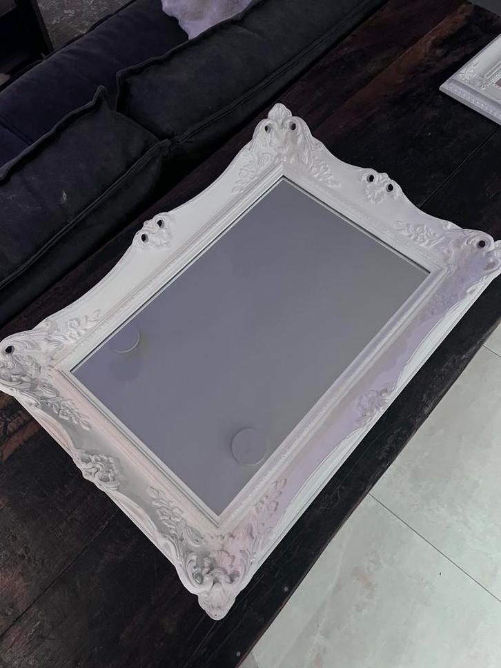 Grote barok spiegel krijtverf, Huis en Inrichting, Woonaccessoires | Spiegels, Zo goed als nieuw, Minder dan 50 cm, Minder dan 100 cm