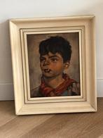 Oud schilderij jongen met peuk, Antiek en Kunst, Ophalen of Verzenden