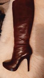 HOGE LAARZEN / LAARZEN/ LEDEREN LAARZEN HOGE HAKKEN LAARZEN, Kleding | Dames, Schoenen, Hoge laarzen, Bruin, Ophalen of Verzenden