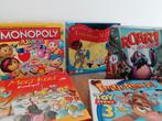 5 spellen voor kinderen, o.a. Monopoly junior, Hobby en Vrije tijd, Gezelschapsspellen | Bordspellen, Gebruikt, Ophalen of Verzenden