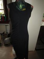 F1524 COLLEGE CLASSIC mt M jurk zwart tricot gedrapeerd mouw, Maat 38/40 (M), Verzenden, Zwart, College Classic