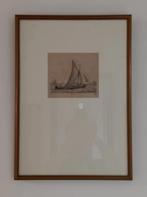 Gravure van zeilboot door Gerrit Groenewegen, Antiek en Kunst, Kunst | Etsen en Gravures, Verzenden