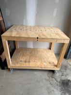 2 x verrijdbare werkbanken hout, Doe-het-zelf en Verbouw, Werkbanken, Ophalen, Gebruikt