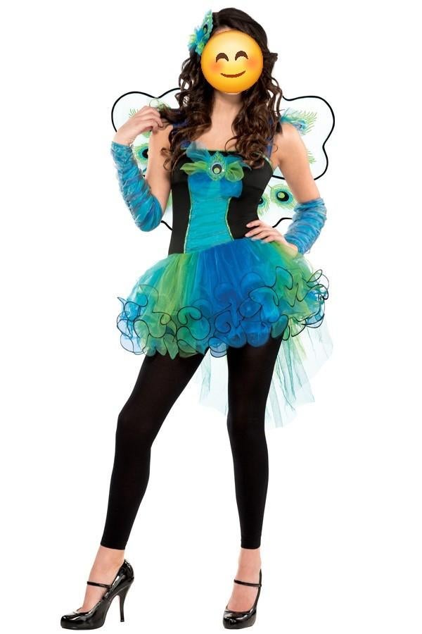 Carnaval pauw jurkje, Kinderen en Baby's, Kinderkleding | Maat 158, Ophalen, Zo goed als nieuw, Meisje, Jurk of Rok