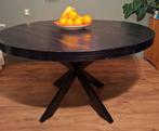 Ronde houten mango  zwarte eettafel rond, Huis en Inrichting, Tafels | Eettafels, Ophalen, Rond, Zo goed als nieuw, 100 tot 150 cm