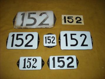 oud emaille huisnummer 152 ook 153 154 155 156 157 158 159 2 beschikbaar voor biedingen