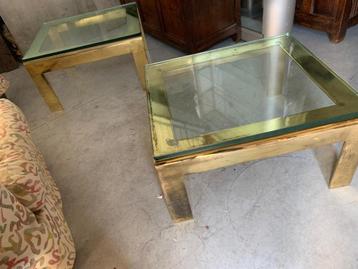 2 retro gouden 70s salontafels hollywood regency stijl beschikbaar voor biedingen