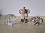 3 x vintage olifant beeldje Lindshammar sweden grès, Ophalen of Verzenden, Zo goed als nieuw, Dier