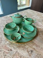 Saint-Clément B. Létalle theeservies ZGAN celadon groen/goud, Ophalen of Verzenden