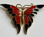 Vintage emaille broche vlinder 6 x 4, Overige materialen, Verzenden, Overige kleuren