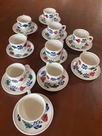 Set van 10 stuks originele Boerenbont kop en schotels, Ophalen of Verzenden, Zo goed als nieuw, Overige stijlen, Kop(pen) en/of Schotel(s)