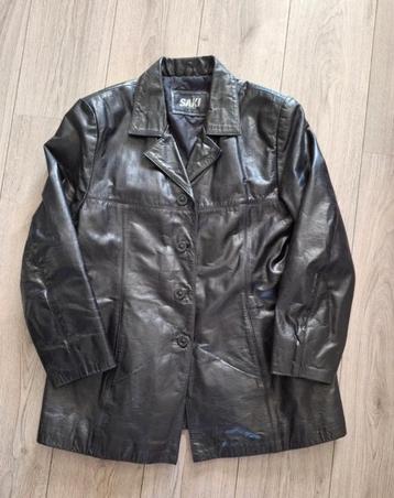 saki leren jas zwart maat 46  beschikbaar voor biedingen
