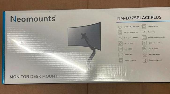 NEOMOUNTS  MONITOR ARM  NIEUW IN ORIGINEEL GESEALDE DOOS, Computers en Software, Monitoren, Zo goed als nieuw, 60 Hz of minder
