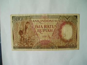 1645. Indonesia, 500 rupiah 1958 Man, Coconuts. beschikbaar voor biedingen