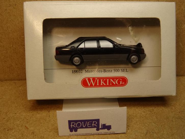 WIKING 1:87, MERCEDES 500-SEL in oude OVP, ZWART, Zie Foto`s, Hobby en Vrije tijd, Modelauto's | 1:87, Zo goed als nieuw, Auto