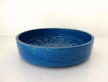 Keramiek ronde schaal blauw turquoise Bitossi Italy 3773-s beschikbaar voor biedingen