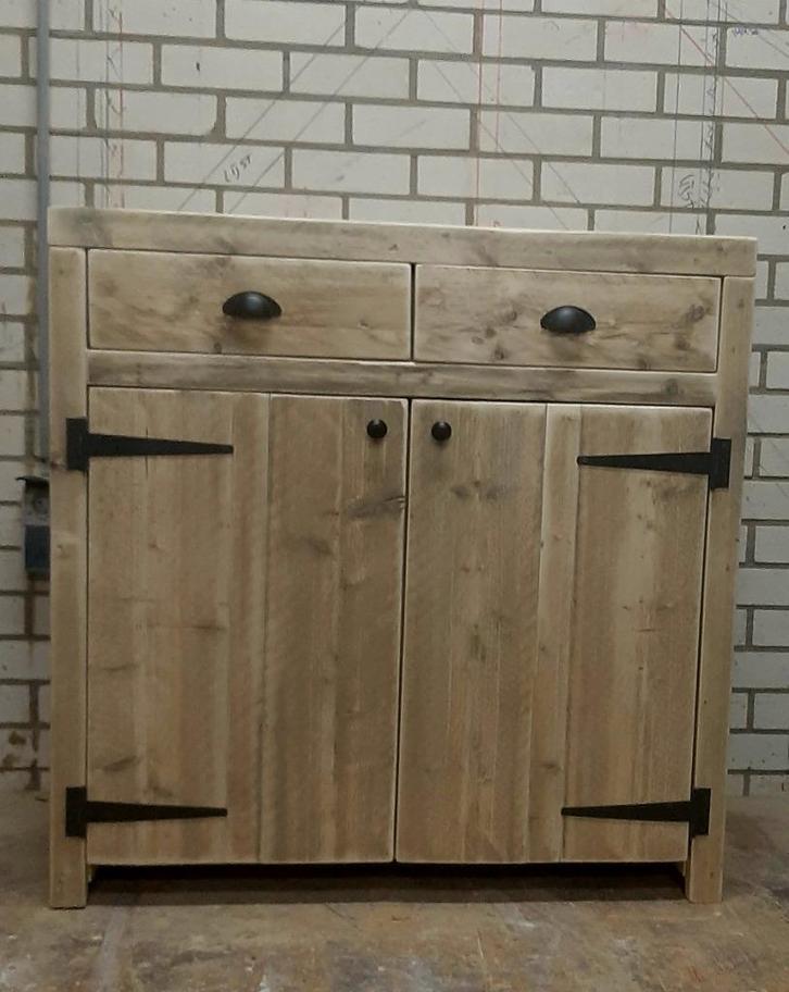 Dressoir commode wastafel lades deuren gerecycled hout, Huis en Inrichting, Kasten | Dressoirs, Nieuw, 50 tot 100 cm, 25 tot 50 cm