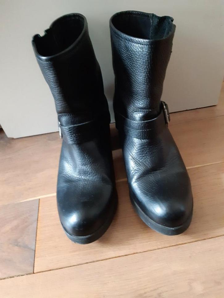 Nieuw cellini leer hakschoen laarzen zwart - maat 40., Kleding | Dames, Schoenen, Zo goed als nieuw, Hoge laarzen, Zwart, Ophalen