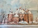 Mooi schilderijtje van kasteel de Cannenburgh in Vaassen, Ophalen of Verzenden