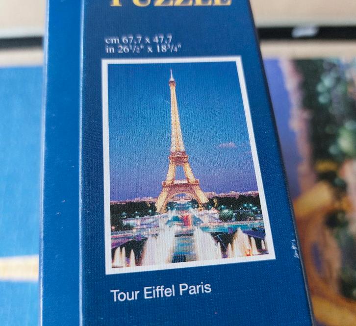 Fluorescent Eiffeltoren Parijs legpuzzel Clementoni 1000 st., Hobby en Vrije tijd, Denksport en Puzzels, Zo goed als nieuw, Legpuzzel