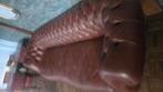 Chesterfield stijl grote leren bruine bank, Ophalen, Elles exclusives, Ellesmusic@hotmail.com, Hoeksehofstraat 8