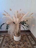 Pampus pluimen met vaas, Huis en Inrichting, Woonaccessoires | Droogbloemen, Ophalen of Verzenden, Zo goed als nieuw