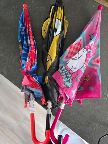 3 Kinderparaplu's - Leuke Printjes beschikbaar voor biedingen