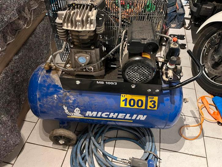 Michelin Compressor 100L - 3PK, Doe-het-zelf en Verbouw, Compressors, Gebruikt, 6 tot 10 bar, 100 liter of meer, 200 tot 400 liter/min