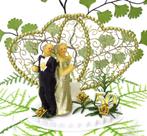 Prachtige komische taarttopper met gouden jubileum bruidspaa, Hobby en Vrije tijd, Ophalen of Verzenden, Nieuw, Versiering, Geboorte of Huwelijk