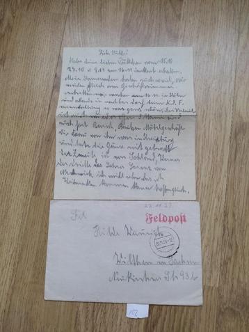 feldpost brief duits ww2 november 1939 Flak-Regiment 4
