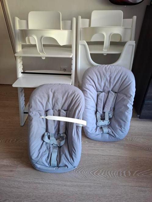 Stokke Tripp Trapp Wit met Newborn Set en Babyset, Kinderen en Baby's, Kinderstoelen, Zo goed als nieuw, Meegroeistoel, Aanschuifbaar