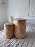Bamboe manden Kwantum, Huis en Inrichting, Woonaccessoires | Schalen en Manden, Ophalen, Mand, Rond, Zo goed als nieuw