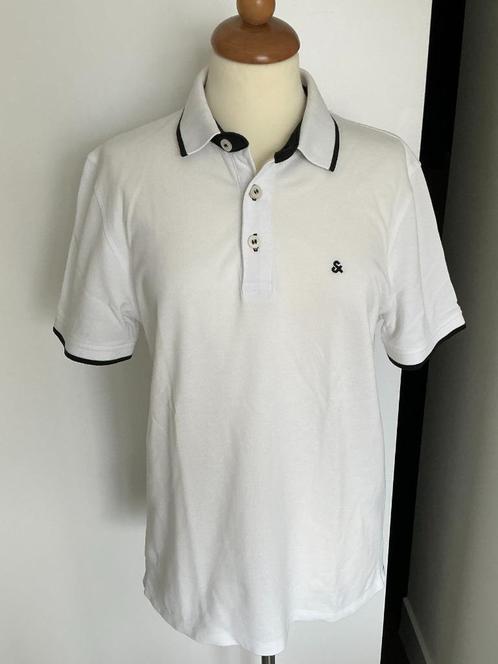 Jack&Jones, Polo,  maat M, Kleding | Heren, Polo's, Zo goed als nieuw, Maat 48/50 (M), Wit, Ophalen of Verzenden