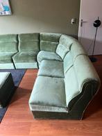 8-delige velvet groen velour modulebank hoekbank jaren 70, Ophalen of Verzenden, Zo goed als nieuw