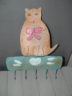 Vintage metalen kapstokje katten poezen, Wandkapstok, Ophalen of Verzenden, Zo goed als nieuw, Minder dan 100 cm